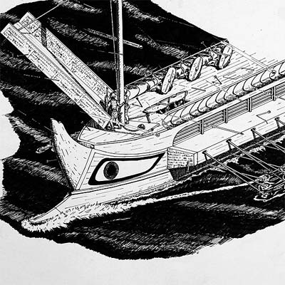 A Carthaginian-inspired Roman vessel (circa 250BC) similar to the sort Hanno the Navigator is believed to have used